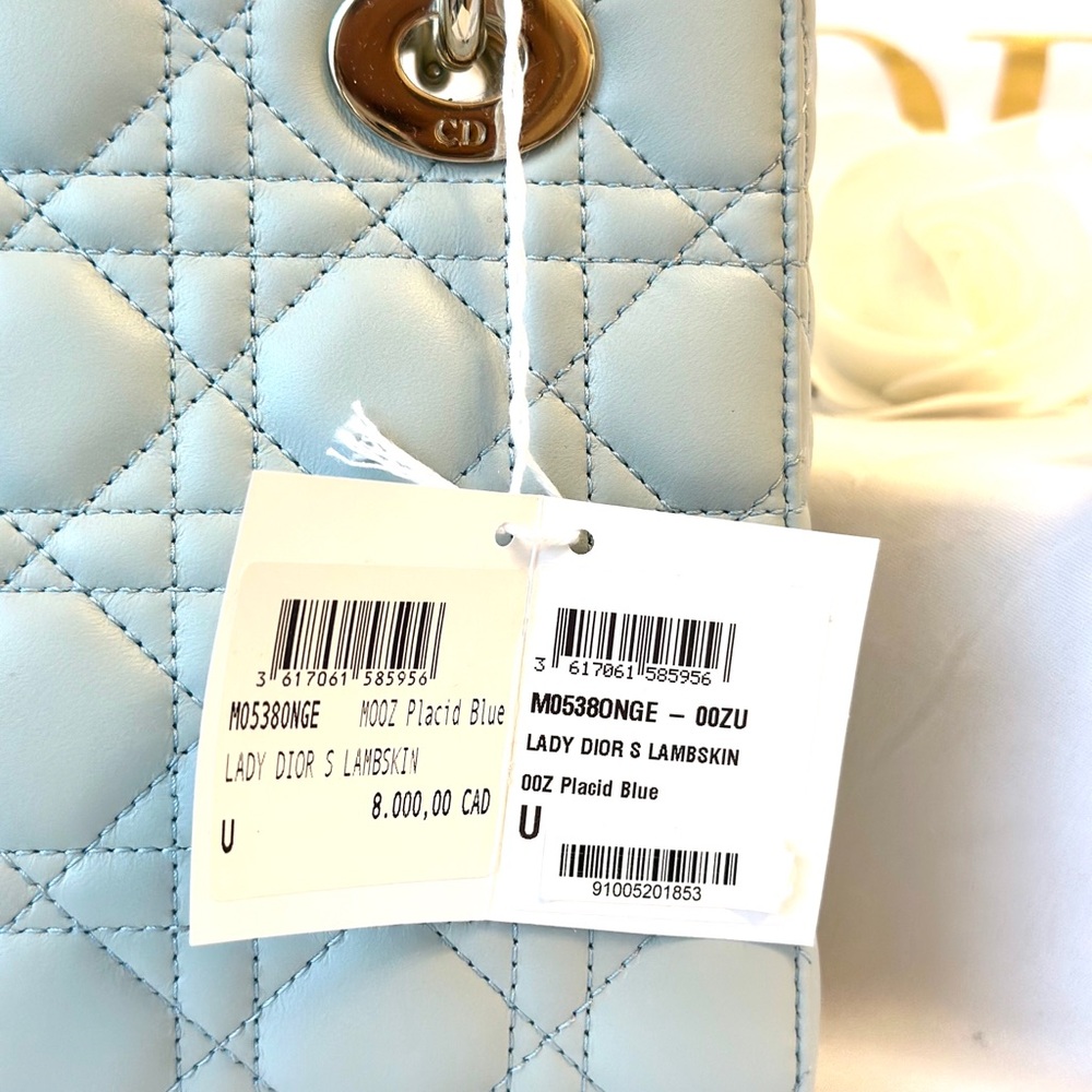 Small Lady Dior Bag in Limited edition/Very rare Placid Blue Cannage Lambskin. - Picture 8 of 11